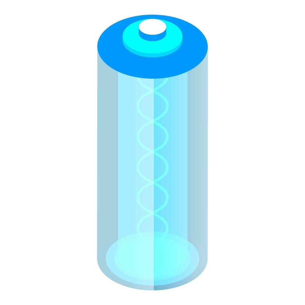 Battery cell icon in 3d style. vector