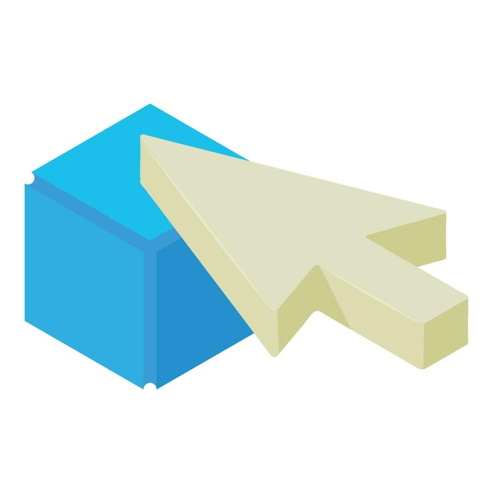 Crypto block icon isometric vector. Cursor sign near cryptocurrency block icon vector