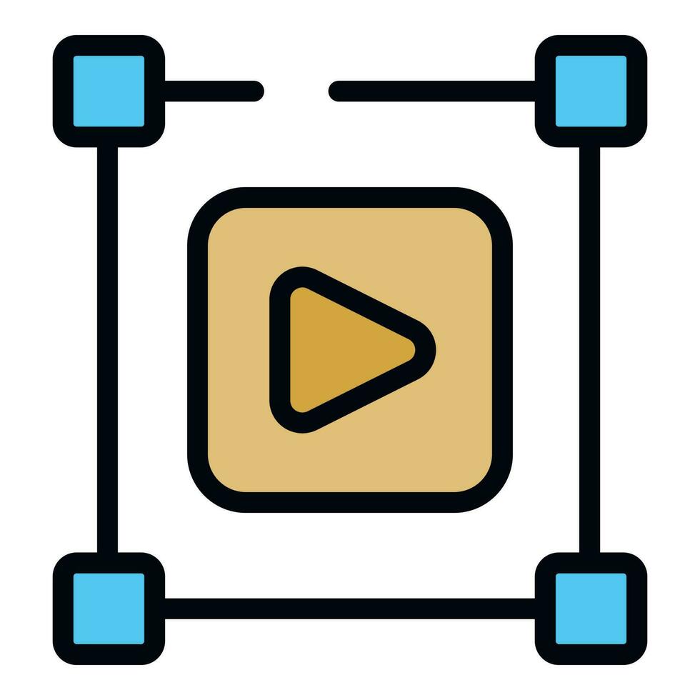 Filter search video icon vector flat