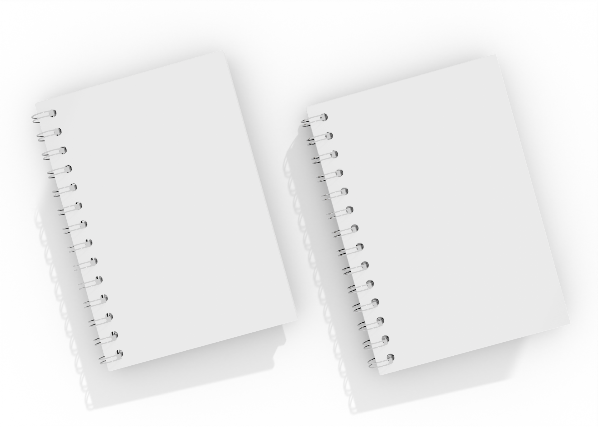 White blank spiral notebook mockup 13485474 PNG