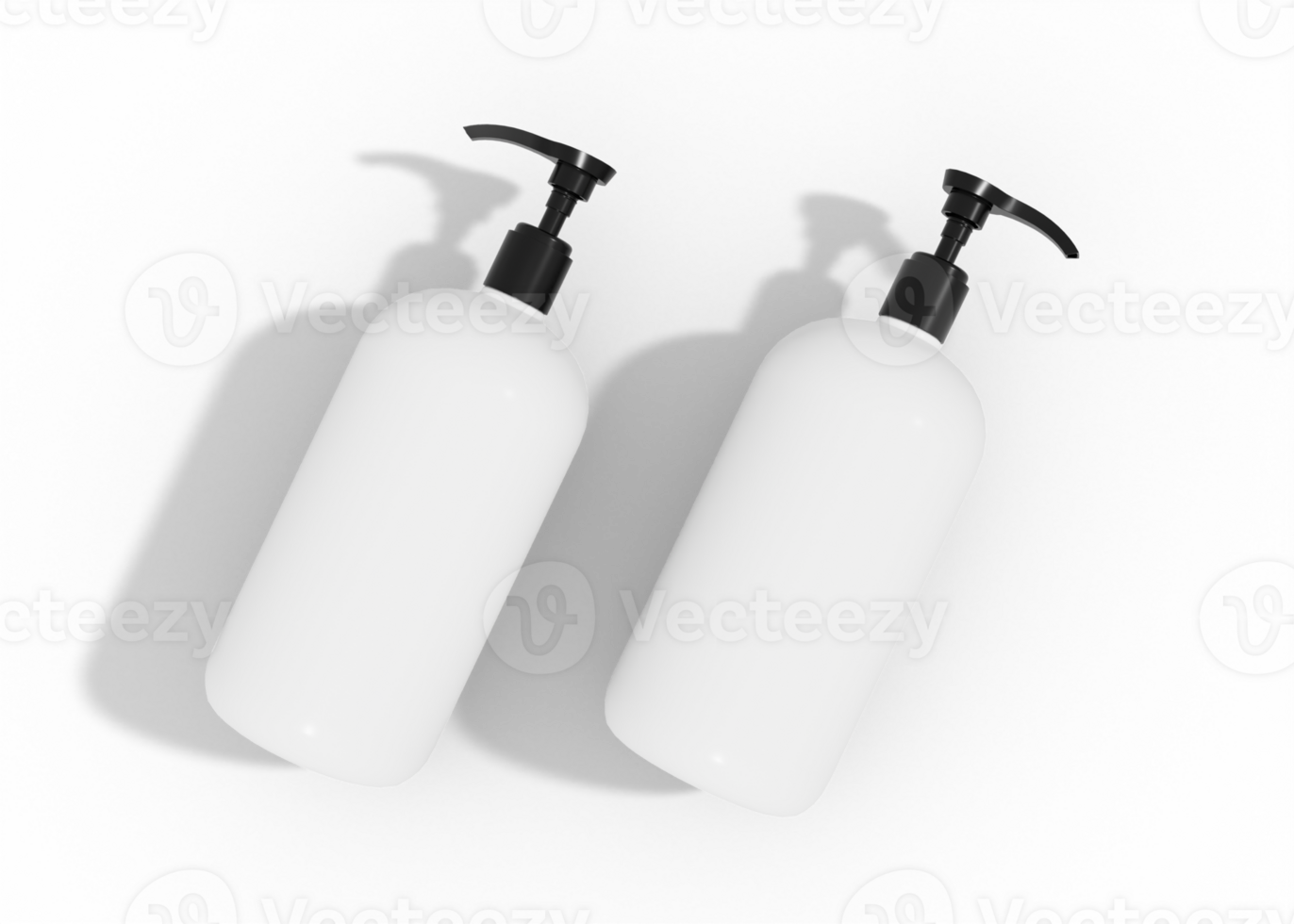 Shampoo and lotion bottle mockup png