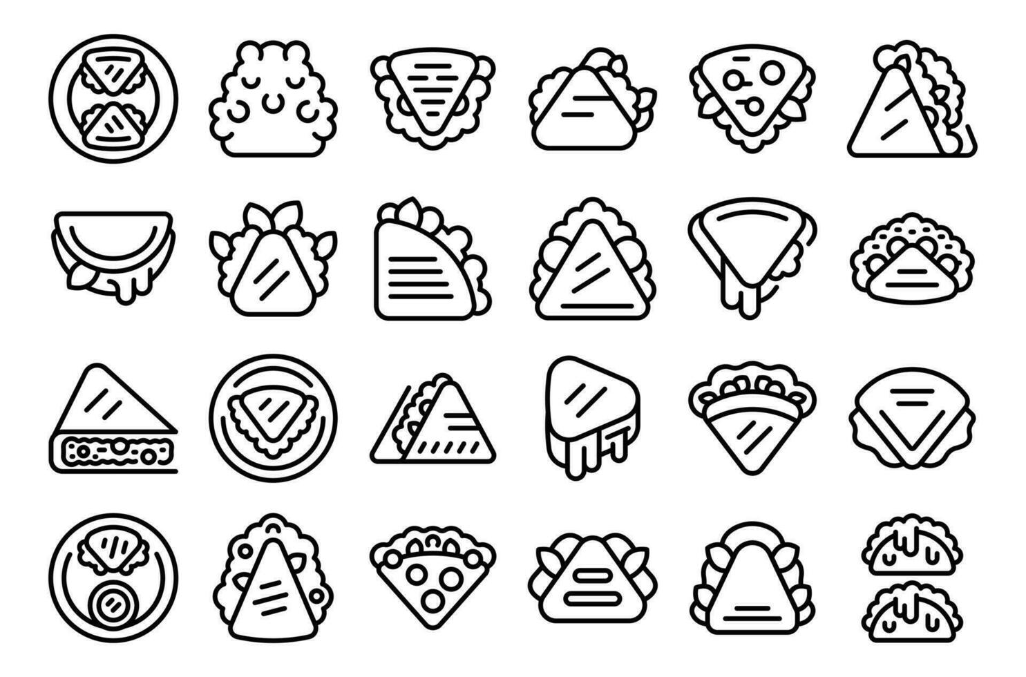 Quesadilla icons set outline vector. Food restaurant vector