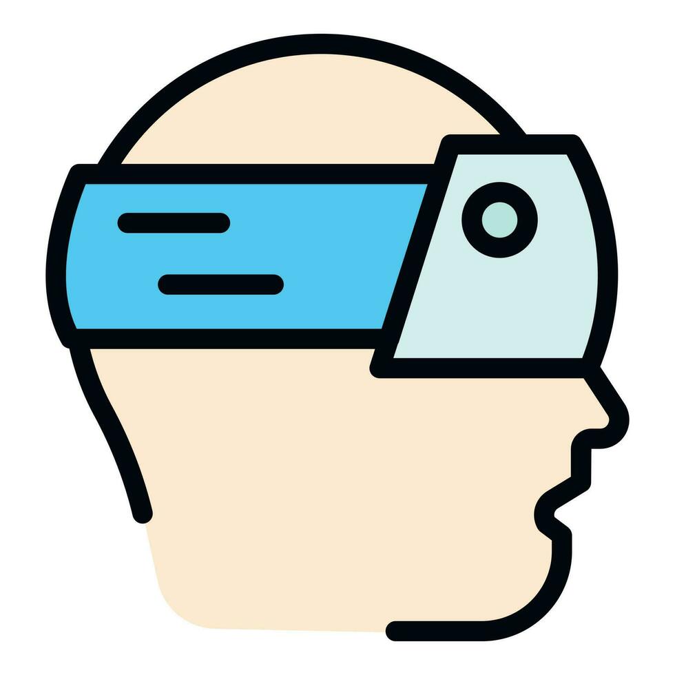 Head goggles icon vector flat