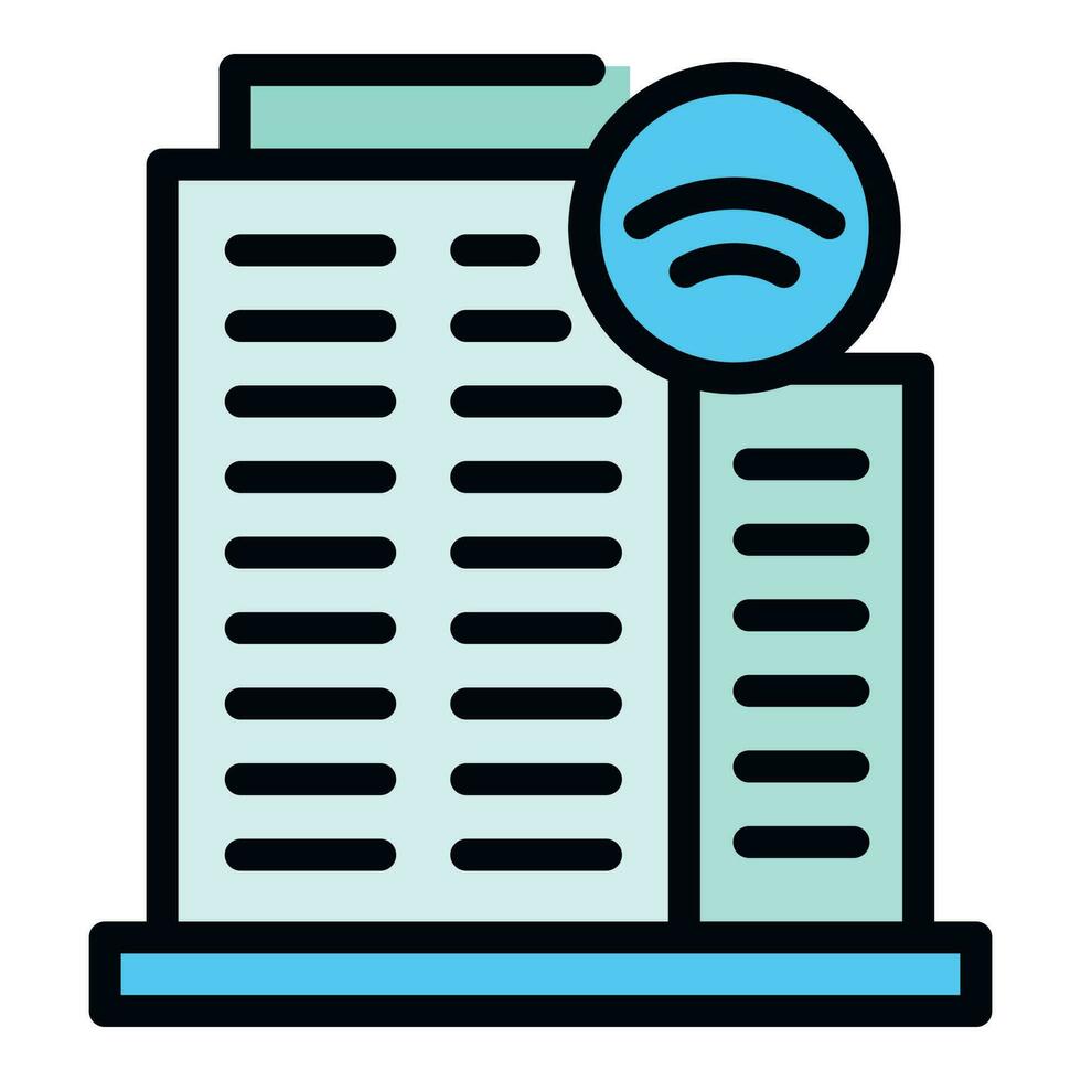 Smart building icon vector flat