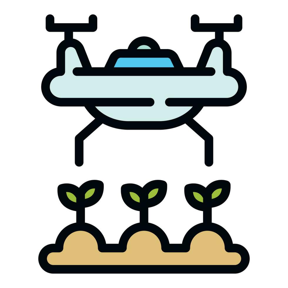 Cultivation drone icon vector flat