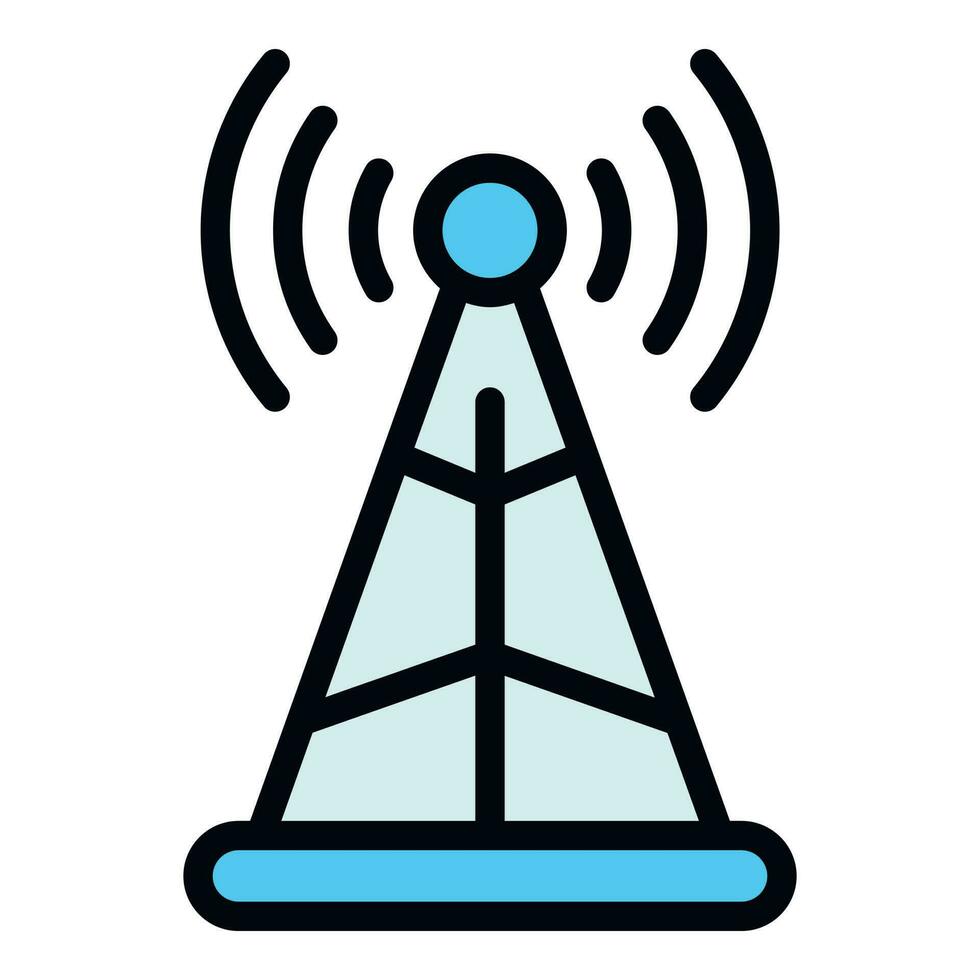 Signal tower icon vector flat