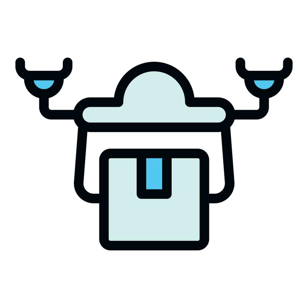 Delivery drone icon vector flat