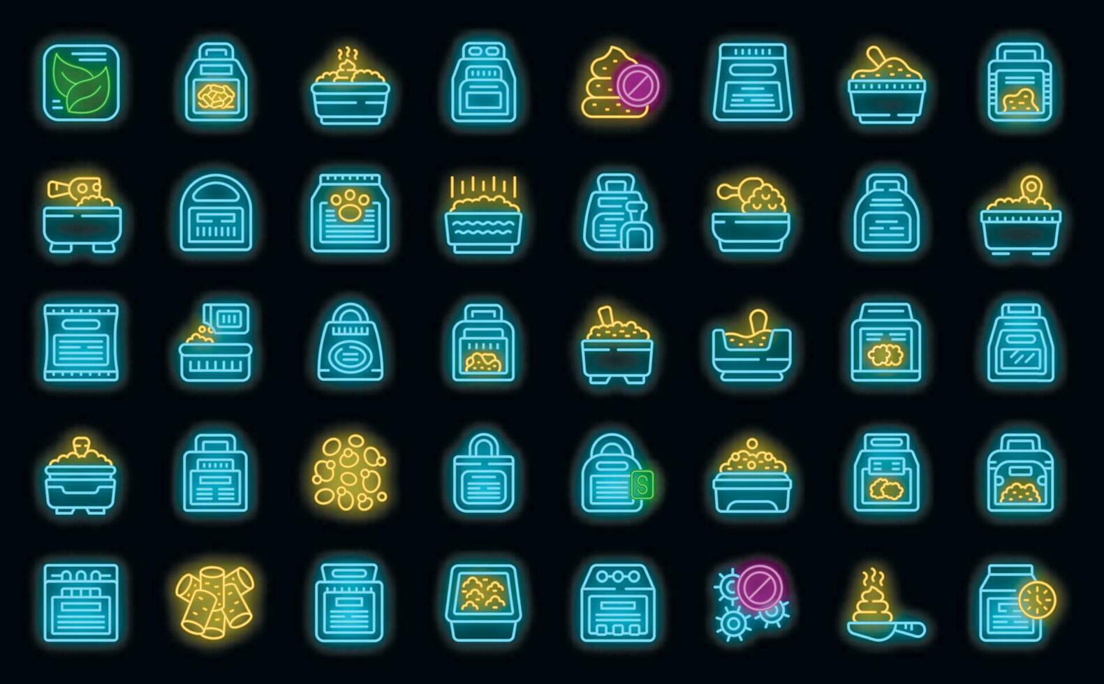 Toilet filler icons set vector neon