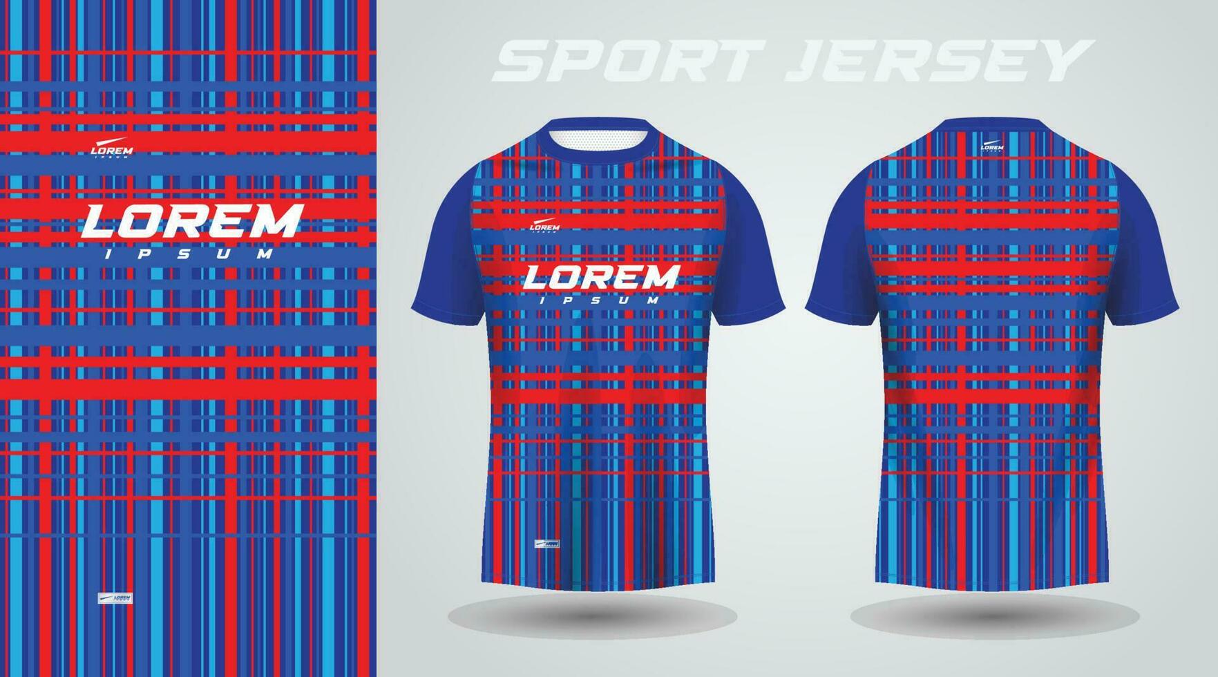 azul rojo camisa fútbol fútbol americano deporte jersey modelo diseño Bosquejo vector