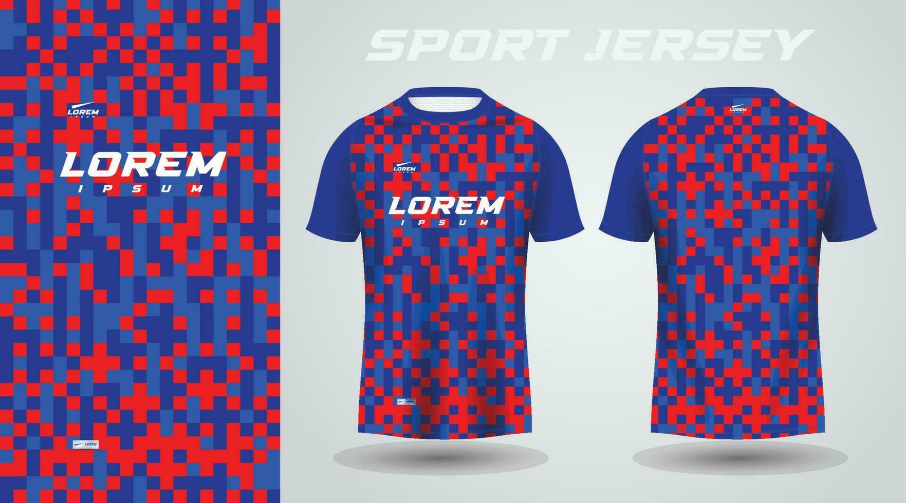 azul rojo camisa fútbol fútbol americano deporte jersey modelo diseño Bosquejo vector