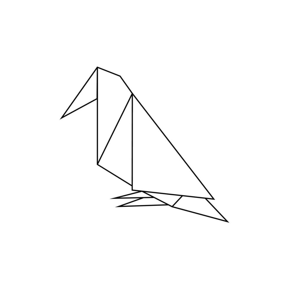 Bird Polygonal Lines Illustration for Logo or Graphic Design Element. Vector Illustration