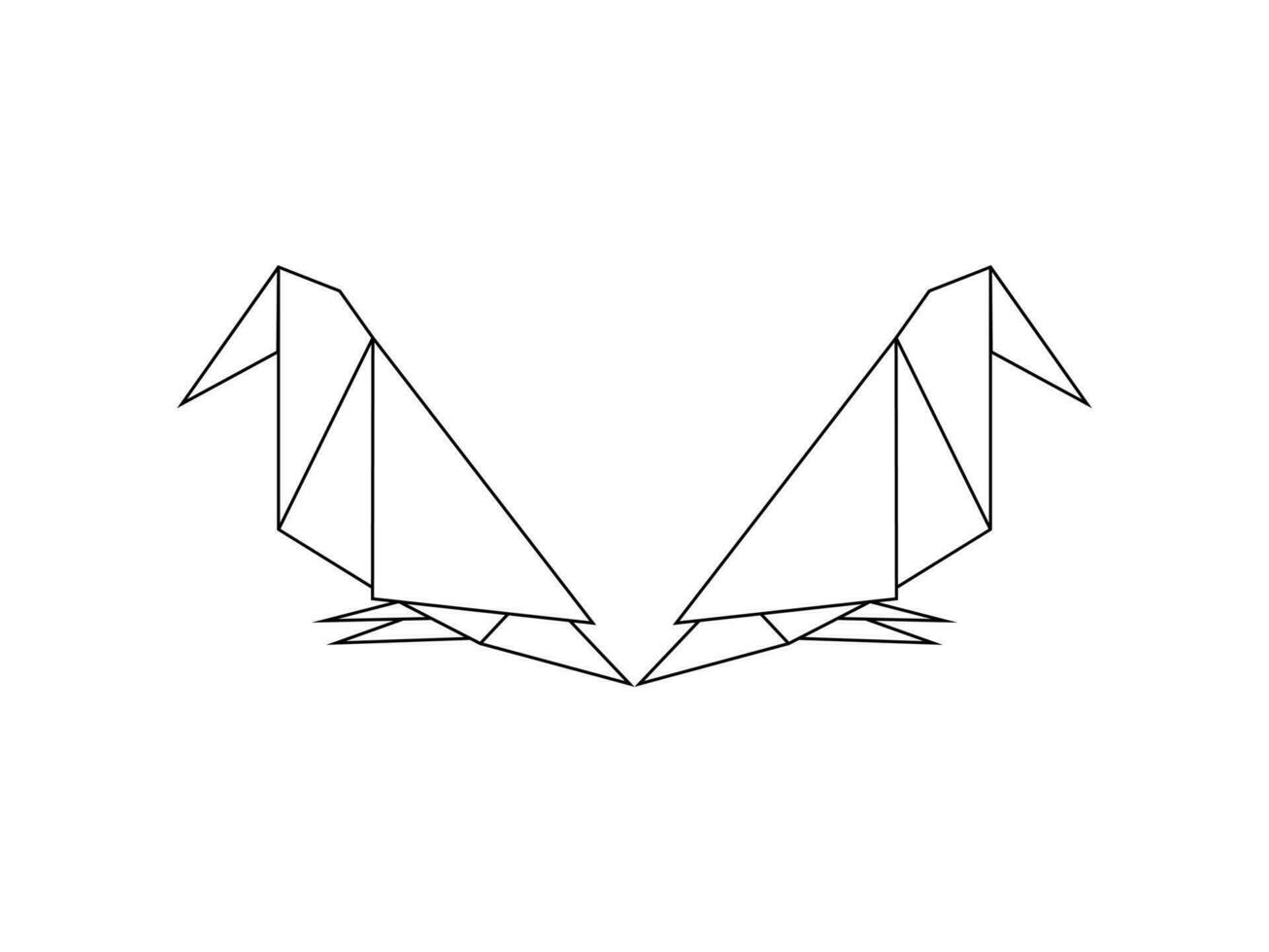 Pair of the Bird Polygonal Illustration for Logo or Graphic Design Element. Vector Illustration