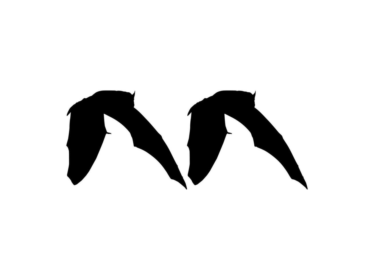 Silhouette of the Pair of Flying Fox or Bat for Art Illustration, Icon, Symbol, Pictogram, Logo, Website, or Graphic Design Element. Vector Illustration