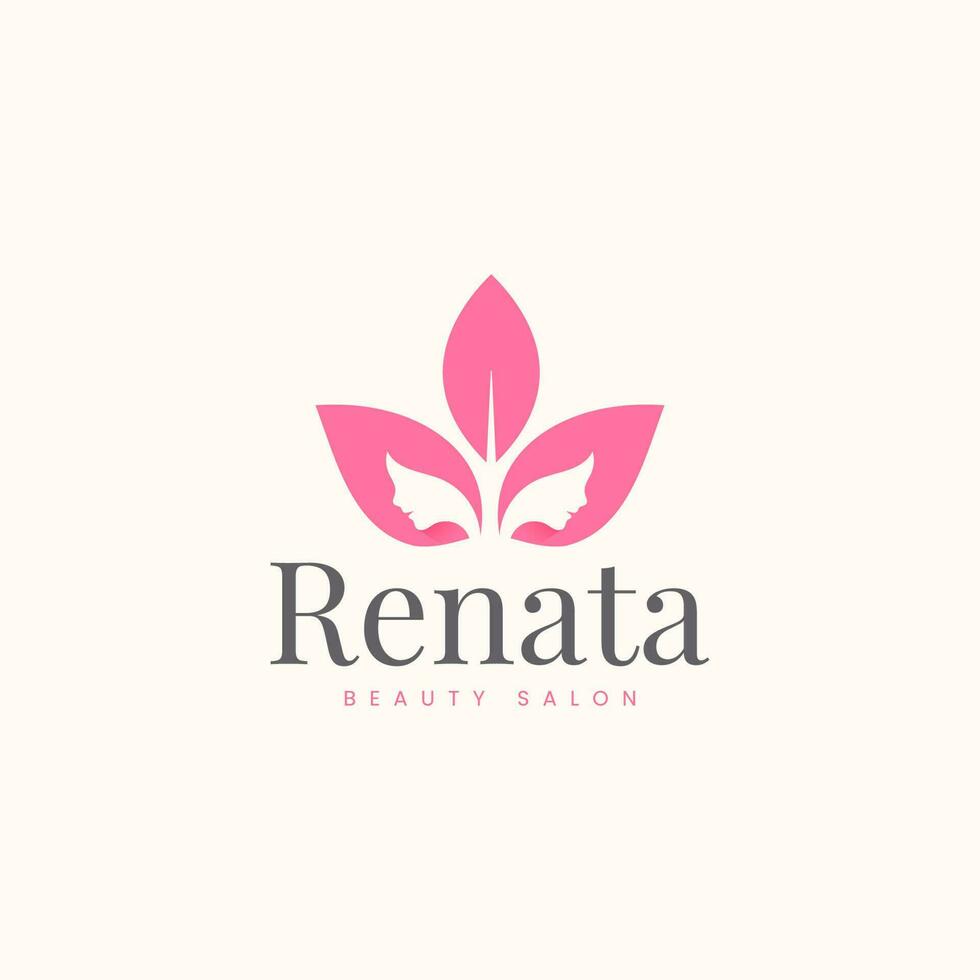 natural beauty salon feminine logo design vector