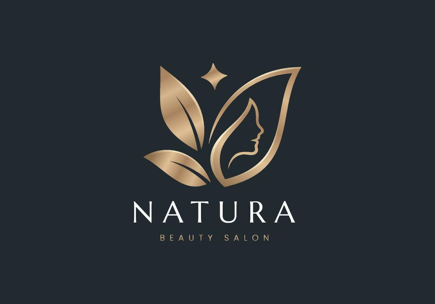 natural belleza salón femenino logo diseño vector