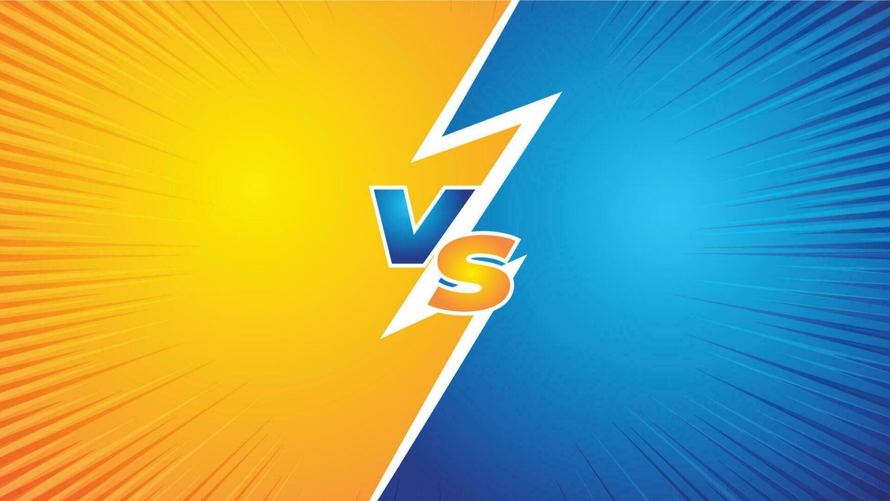 Versus VS background. Fight wallpaper. Comic, pop art style illustration For sports competition, battle, match, game. yellow vs blue pop art background comic style retro style vector
