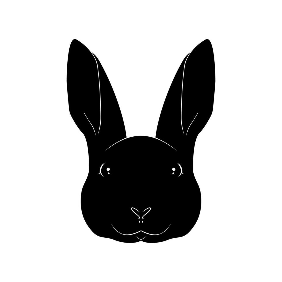 cabeza de el Conejo o conejito o liebre silueta para Arte ilustración, logo tipo, pictograma, aplicaciones, sitio web o gráfico diseño elemento. vector ilustración