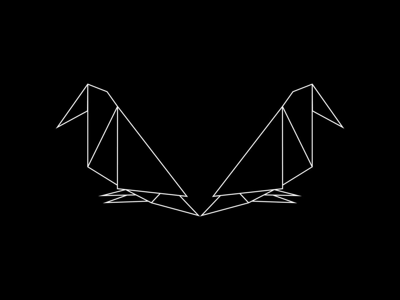 Pair of the Bird Polygonal Illustration for Logo or Graphic Design Element. Vector Illustration