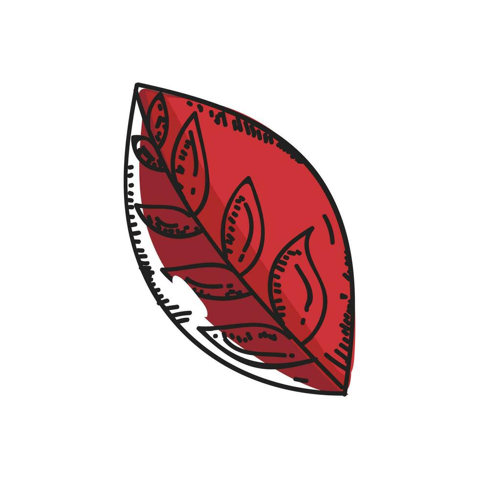 Vector illustration of leaf doodle.