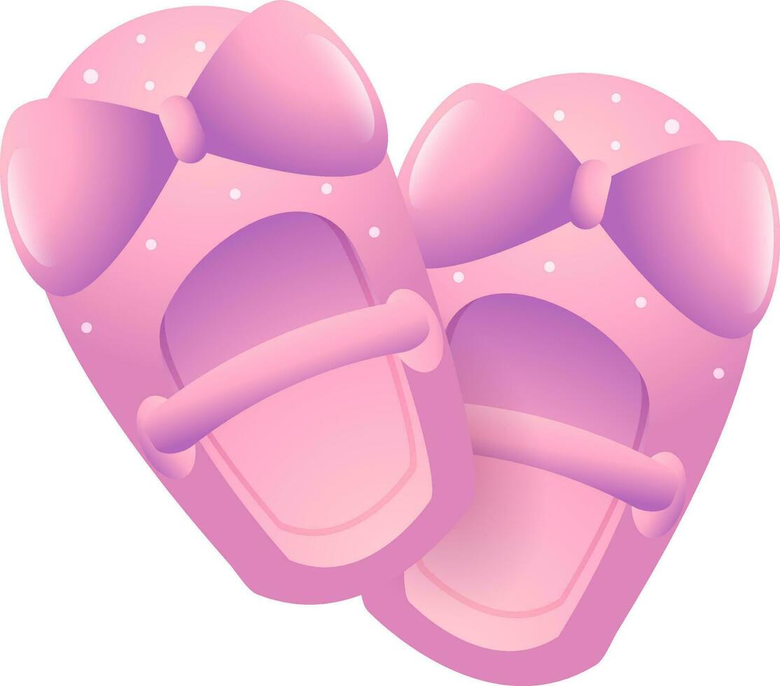 Realistic pink color baby's shoes on white background. vector