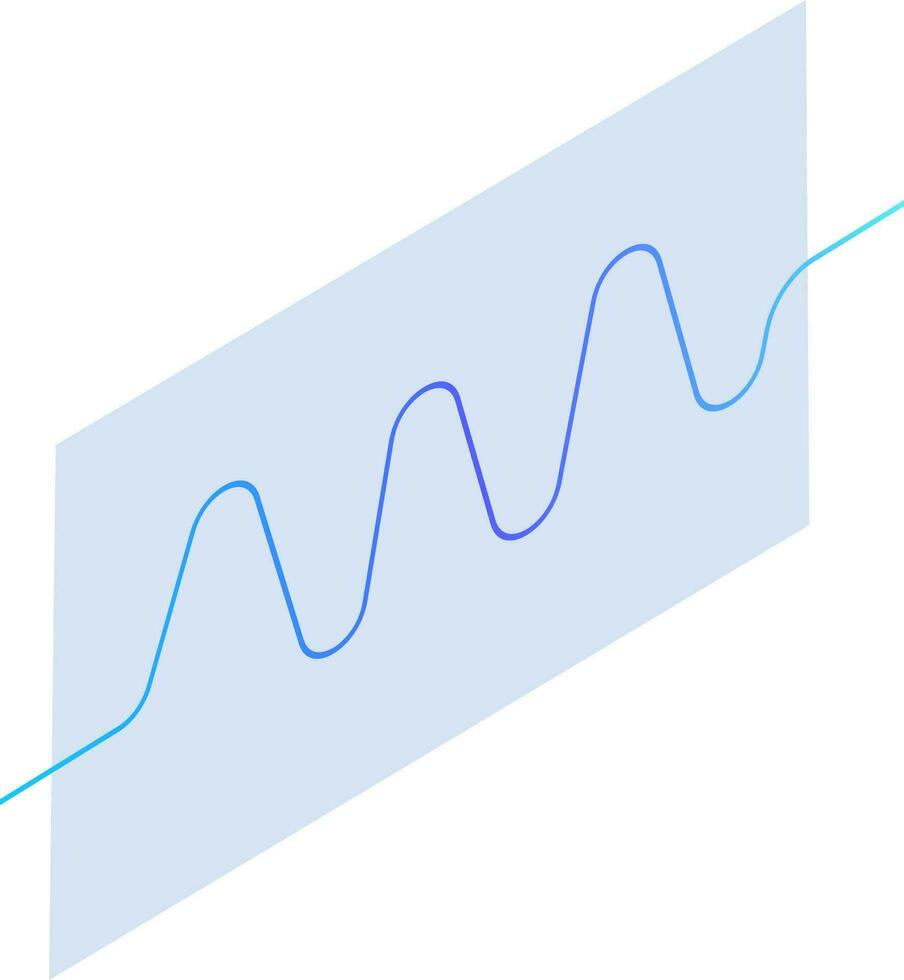 Blue statics wave on graph paper. vector