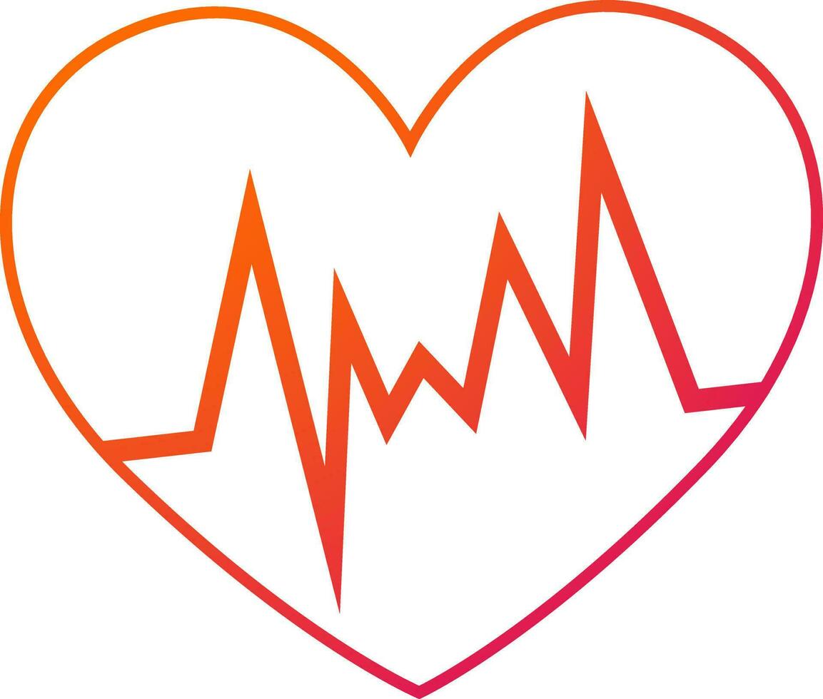 Pink and orange beating heart icon in flat style. vector
