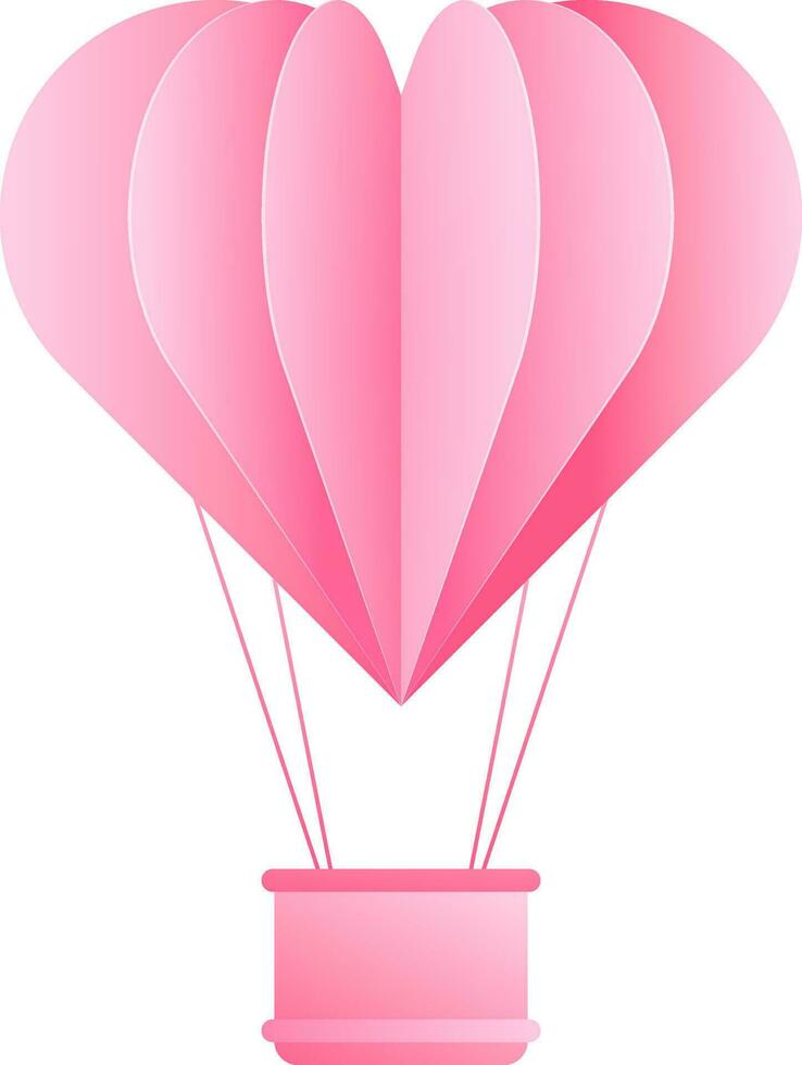 Hot air balloon element in paper cut style. vector