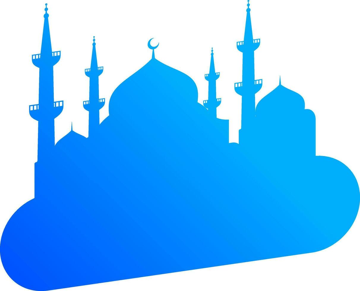 Mosque element design. Pictogram style in blue color. vector
