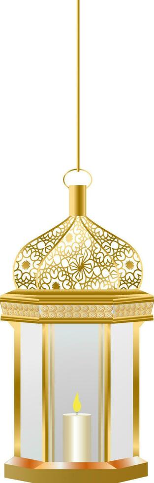 Realistic pattern lantern illustration on white background for Islamic festival element. vector