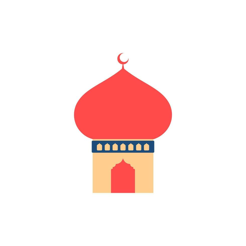 Illustration of mosque in flat style. vector