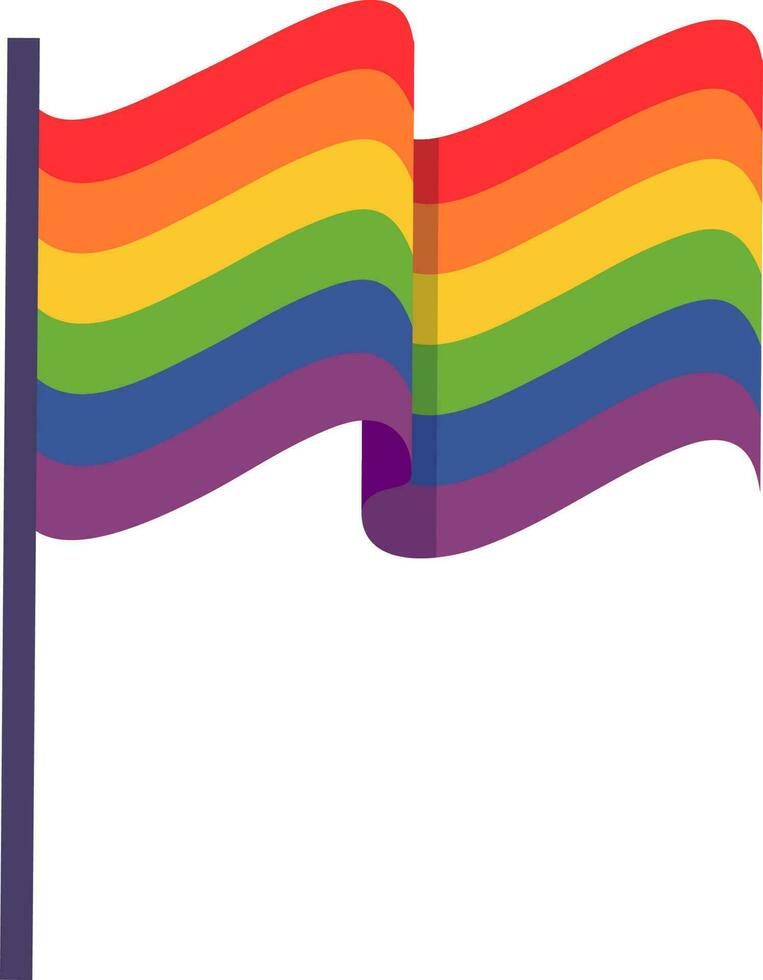 Rainbow printed flag element. LGBTQ pride flag. vector