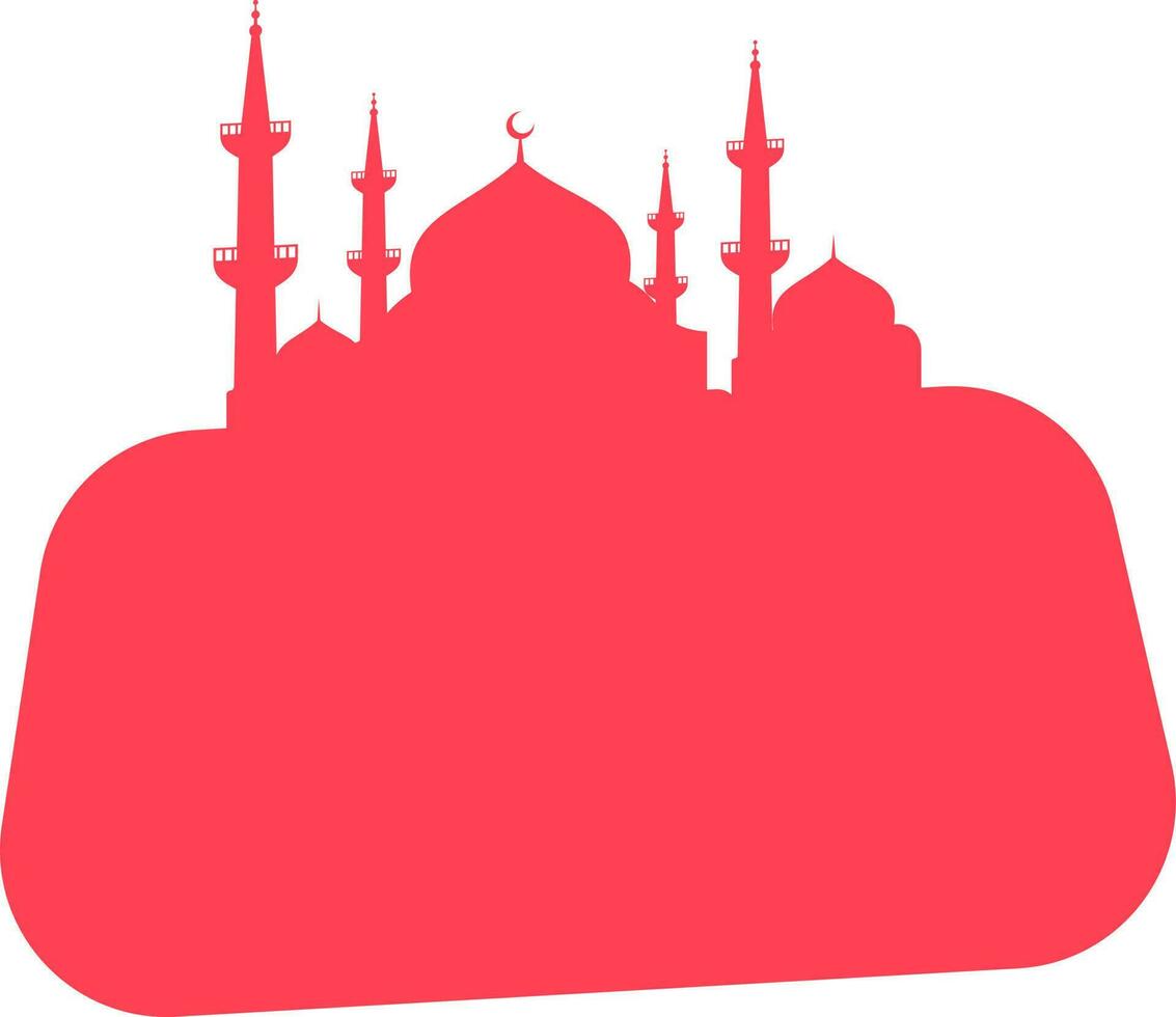 Mosque element design. Pictogram style in red color. vector