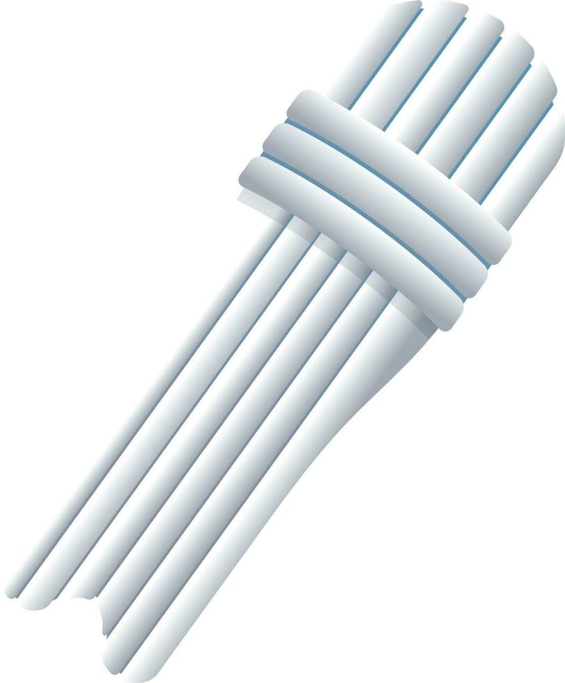 White color of cricket leg protection element. vector