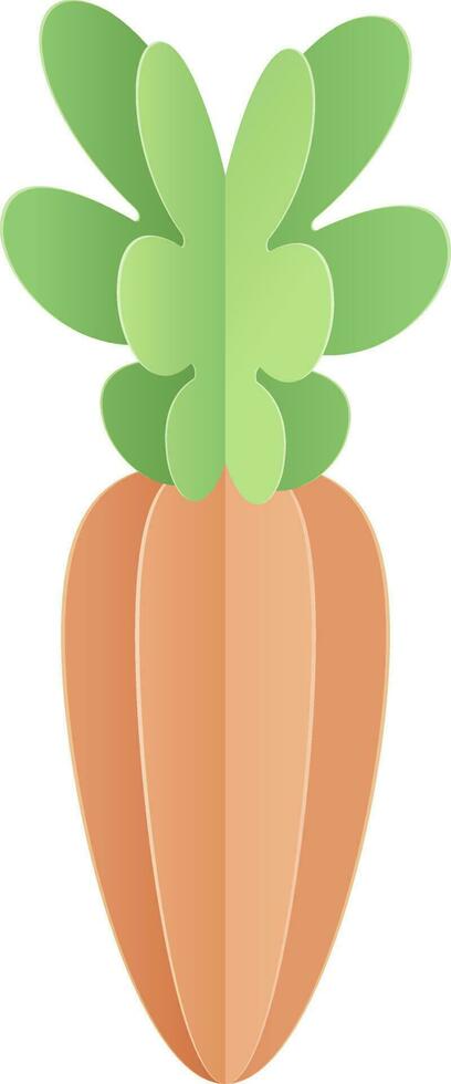 Paper cut illustration of carrot element. vector