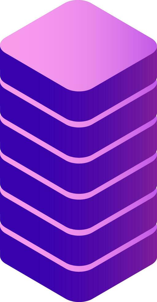 Isometric icon of purple building. vector