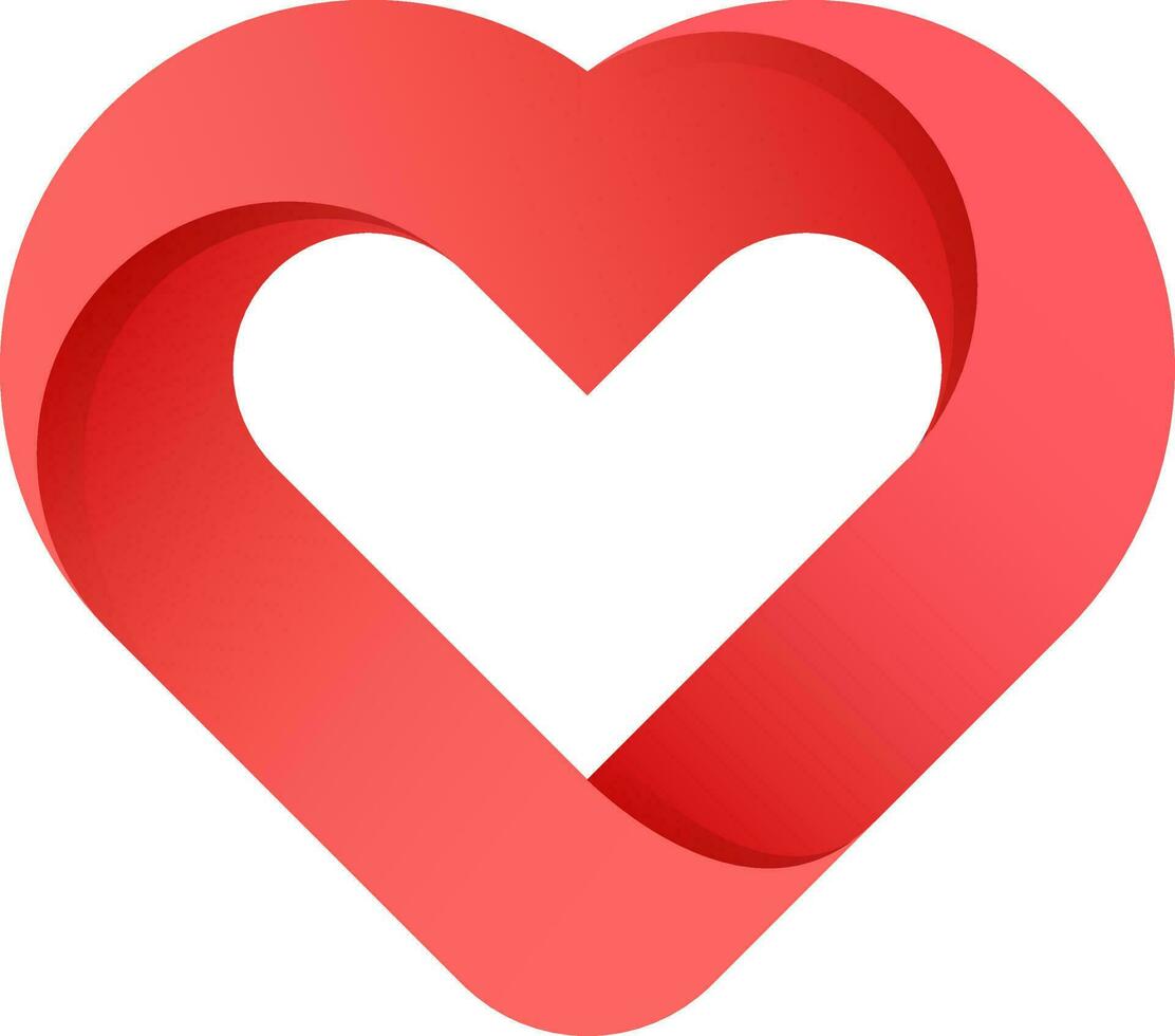 papel cortar ilustración de corazón elemento en rojo color. vector