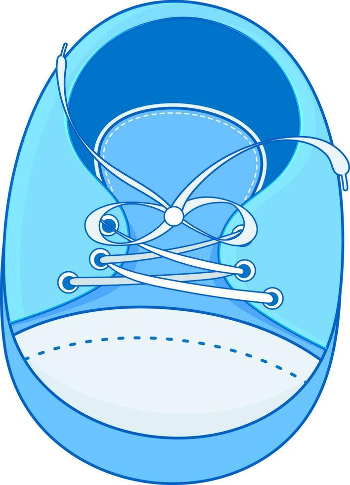 Handmade color illustration of baby's shoes on white background. vector