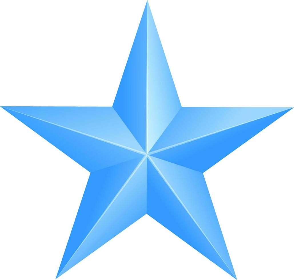 Sky blue star element on white background. vector