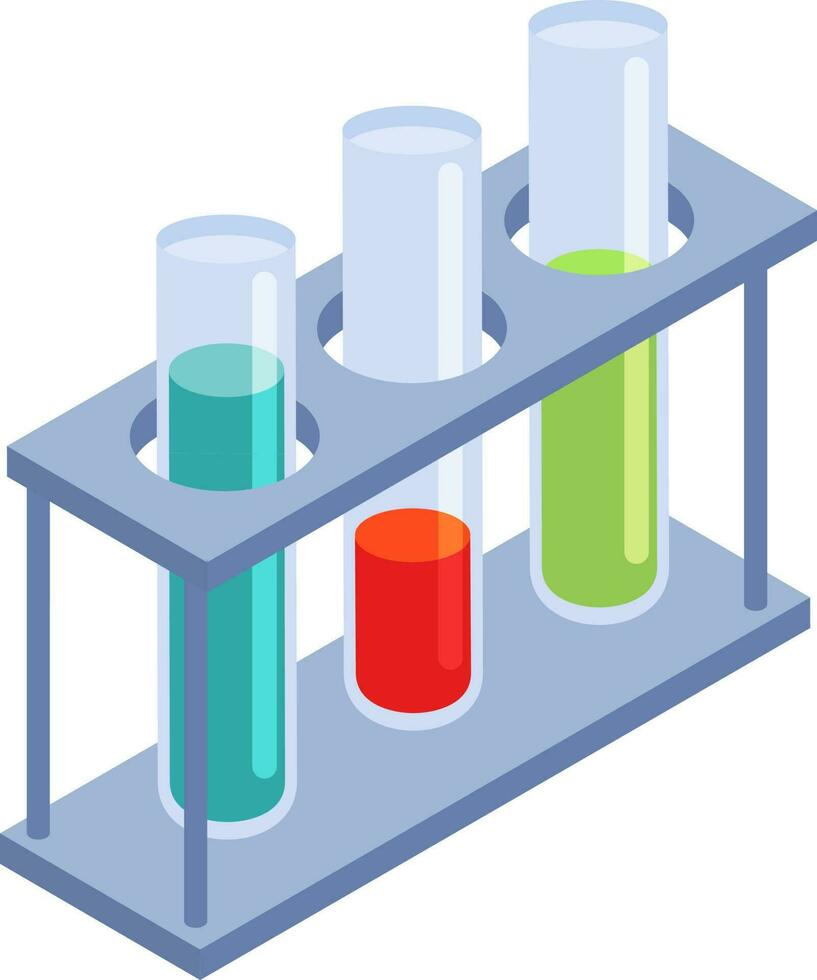 3D illustration of test tubes on white background. vector