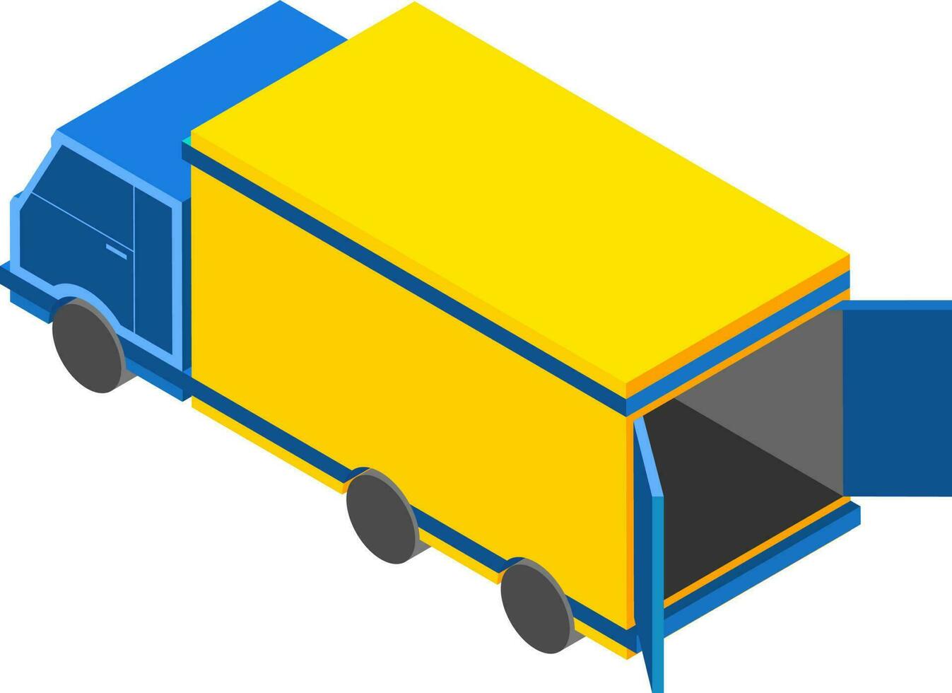 3D isometric delivery truck icon. vector