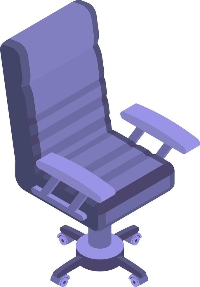 Isometric purple office chair icon. vector