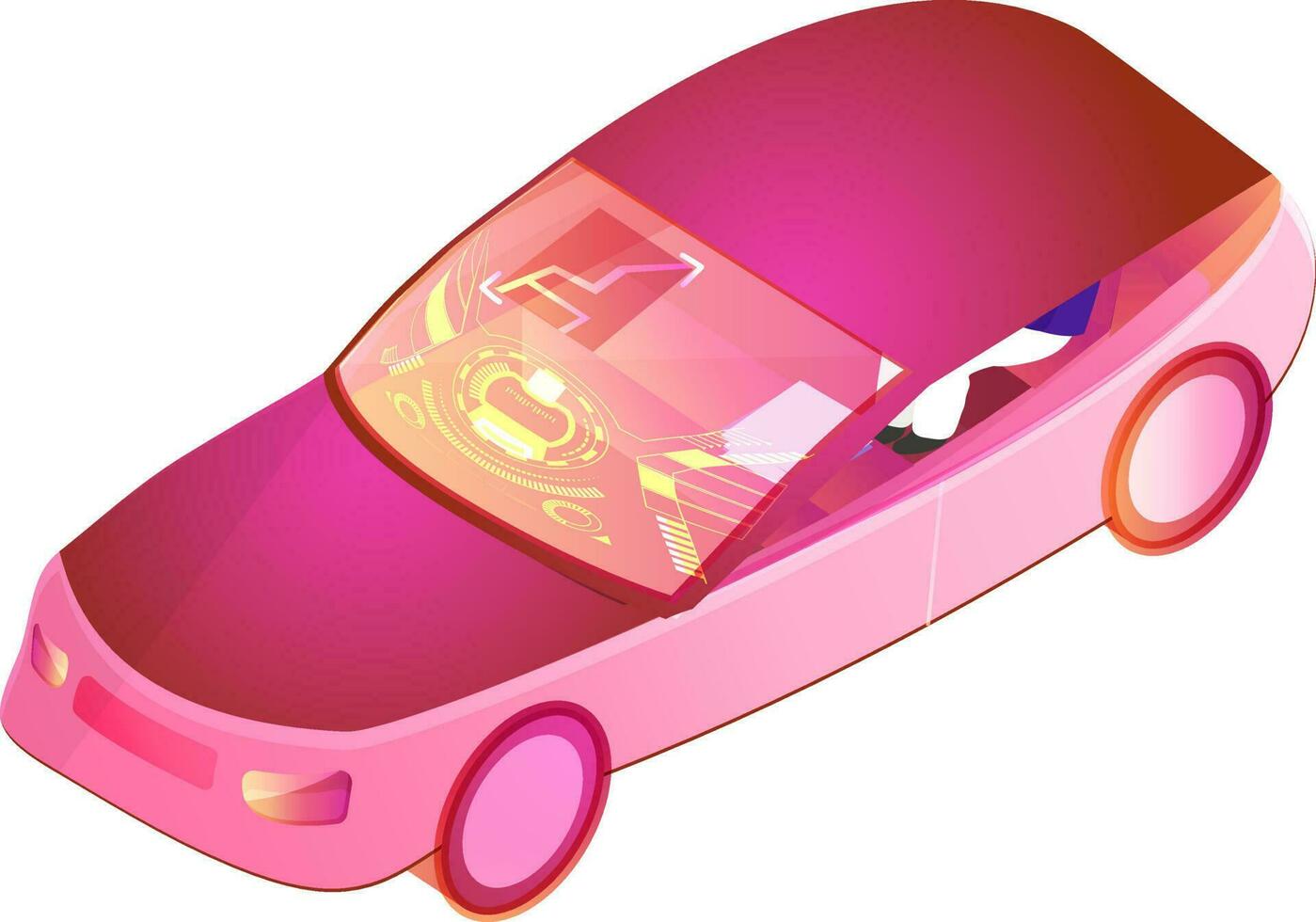 3D illustration of autonomous vehicle or smart car. vector