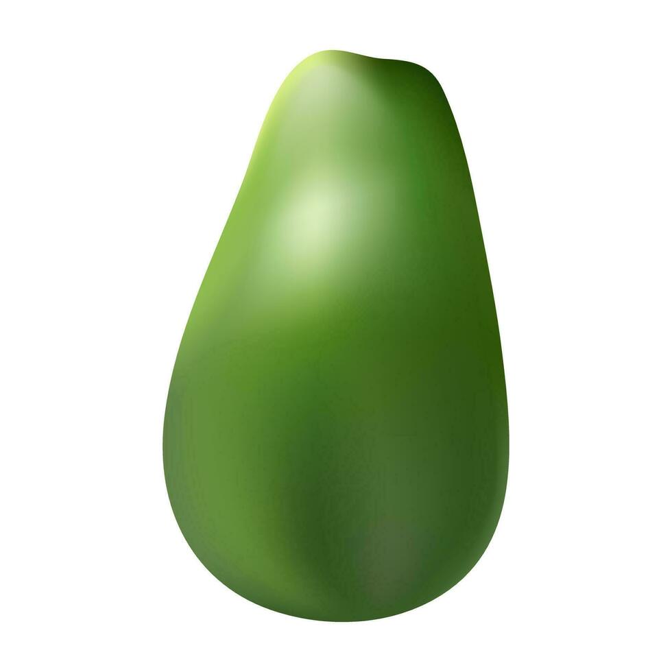 3d hacer papaya en verde color. vector