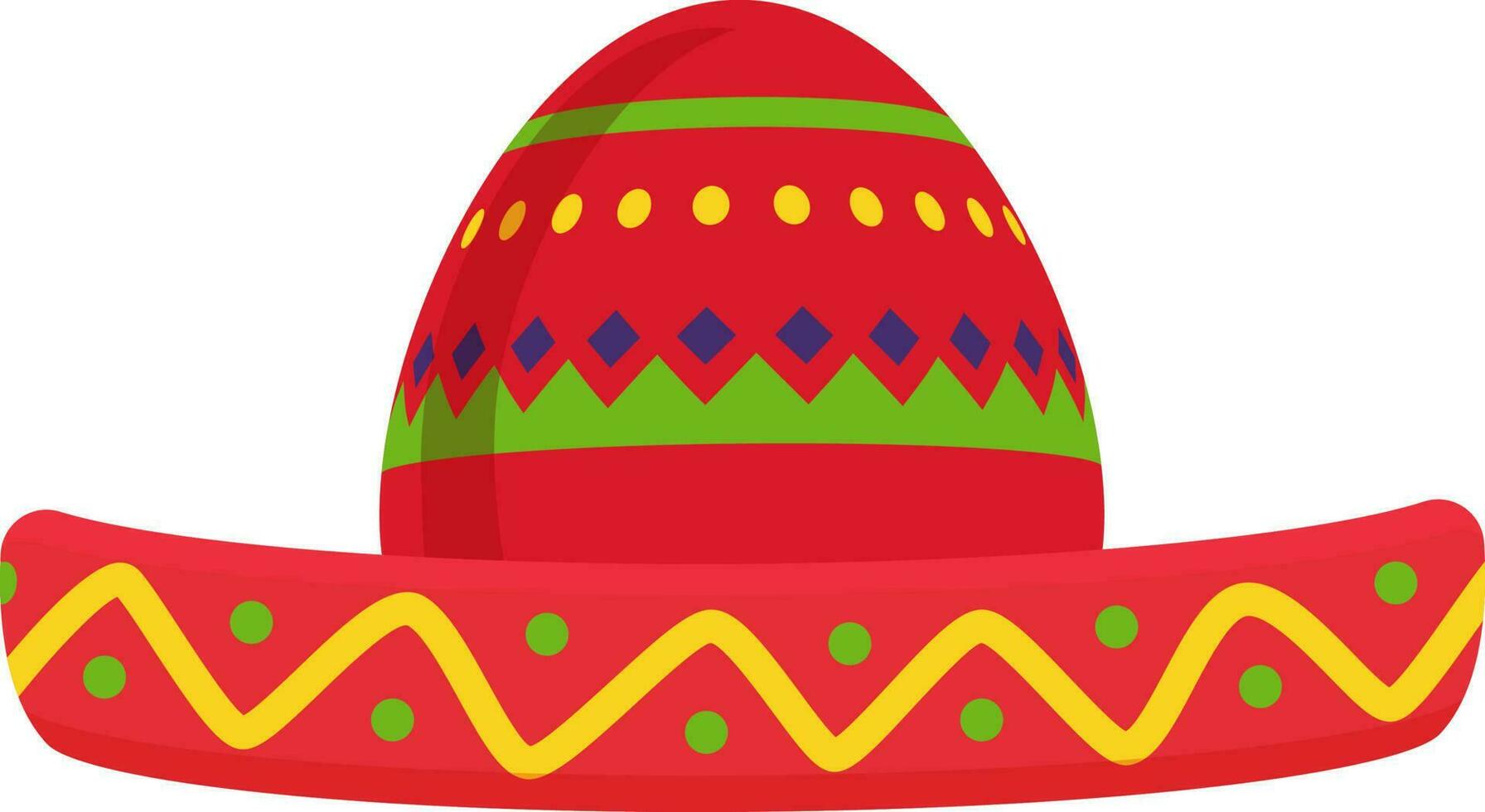 Colourful mexican hat on white background. vector