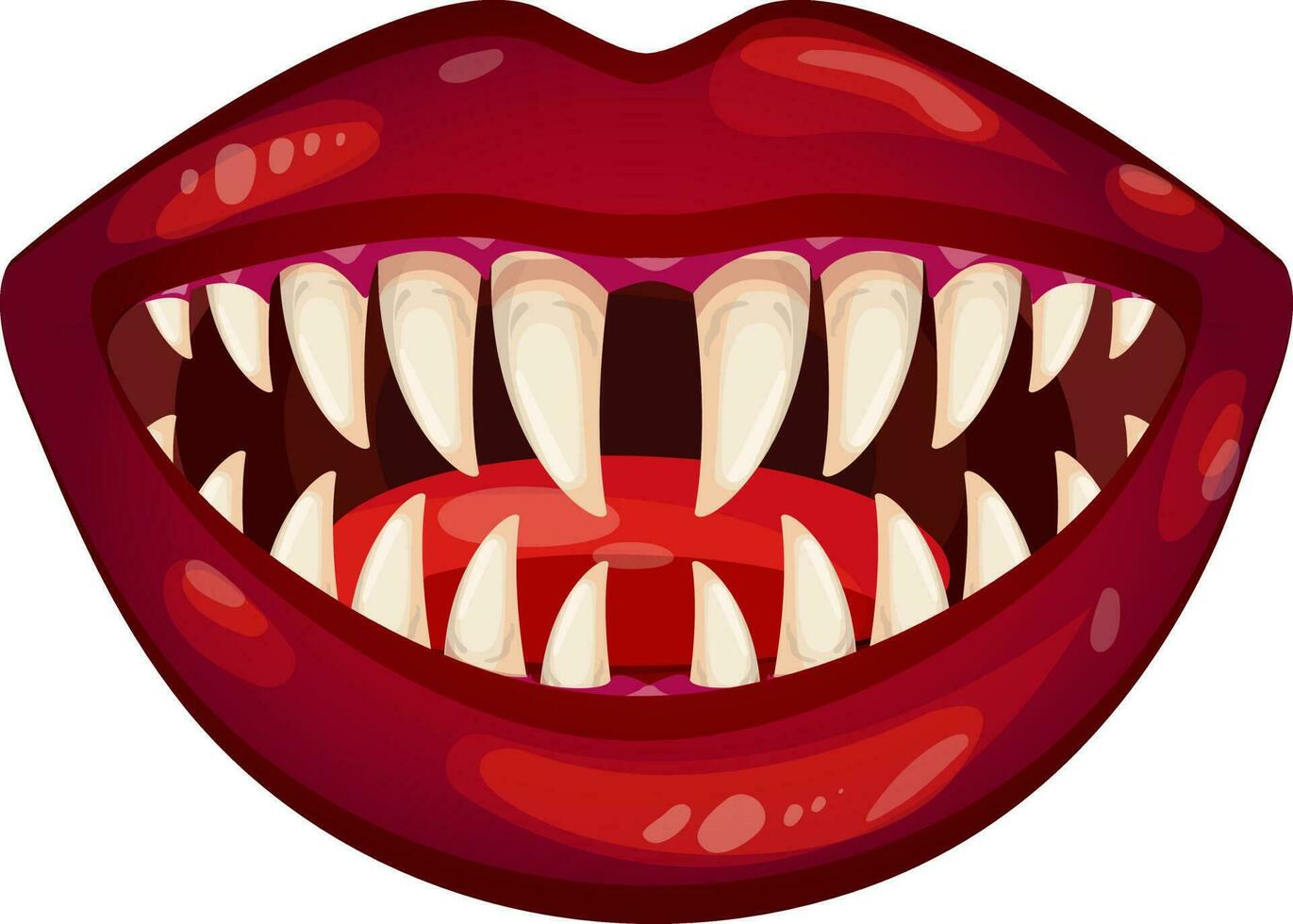 Vector illustration of vampire mouth.