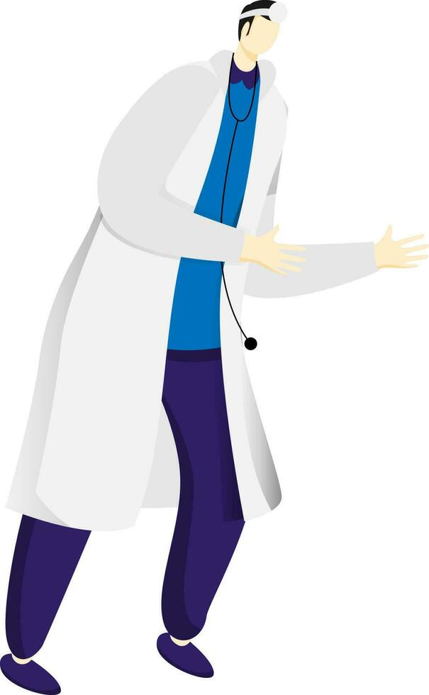 Faceless dentist man character in stylish pose. vector