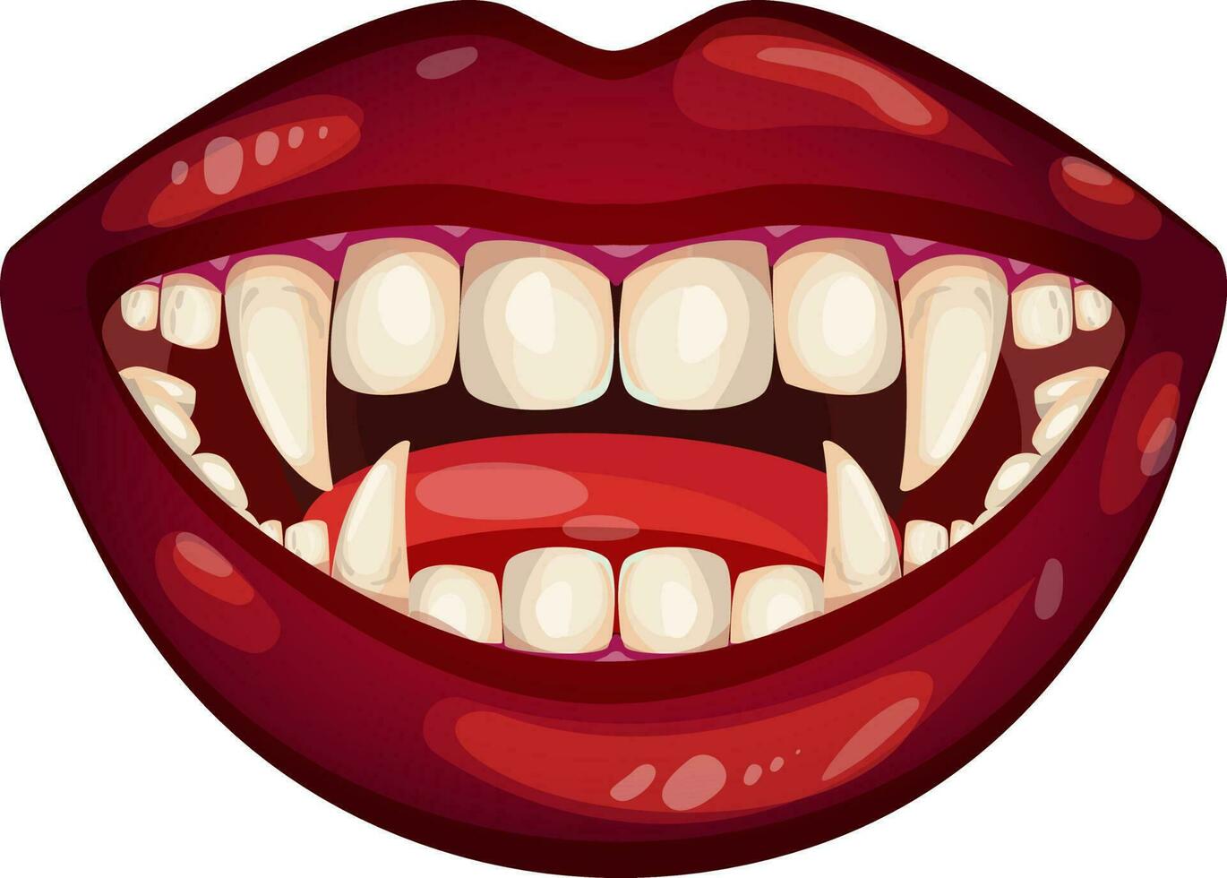 Illustration of vampire mouth. vector