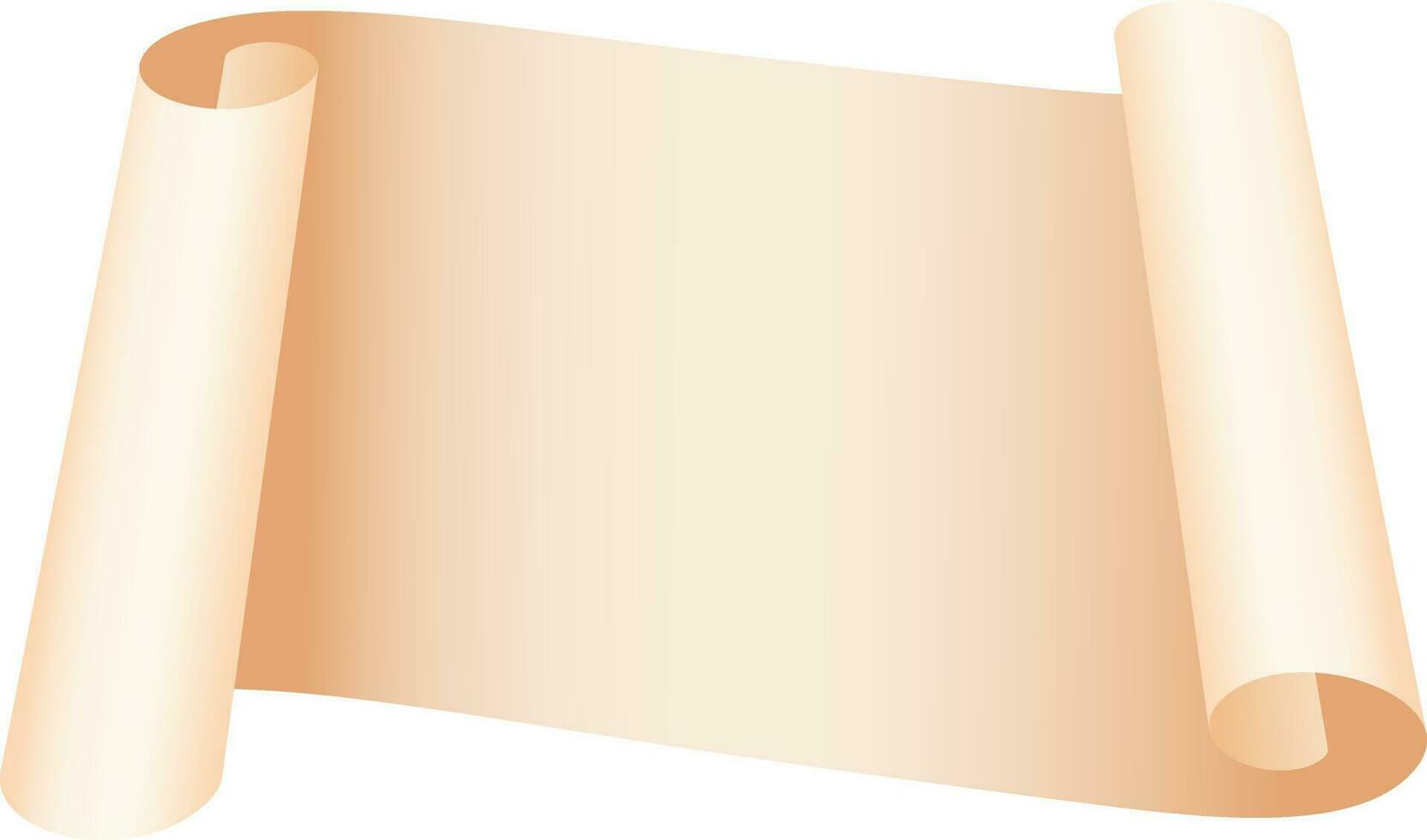Blank scroll paper in brown color. vector