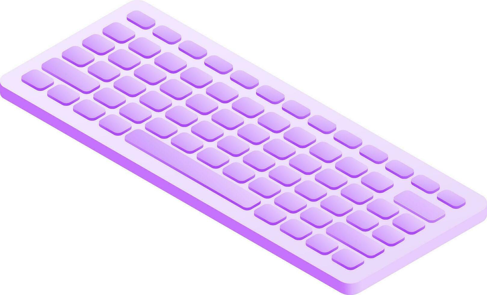 Isolated keyboard isometric icon in purple color. vector