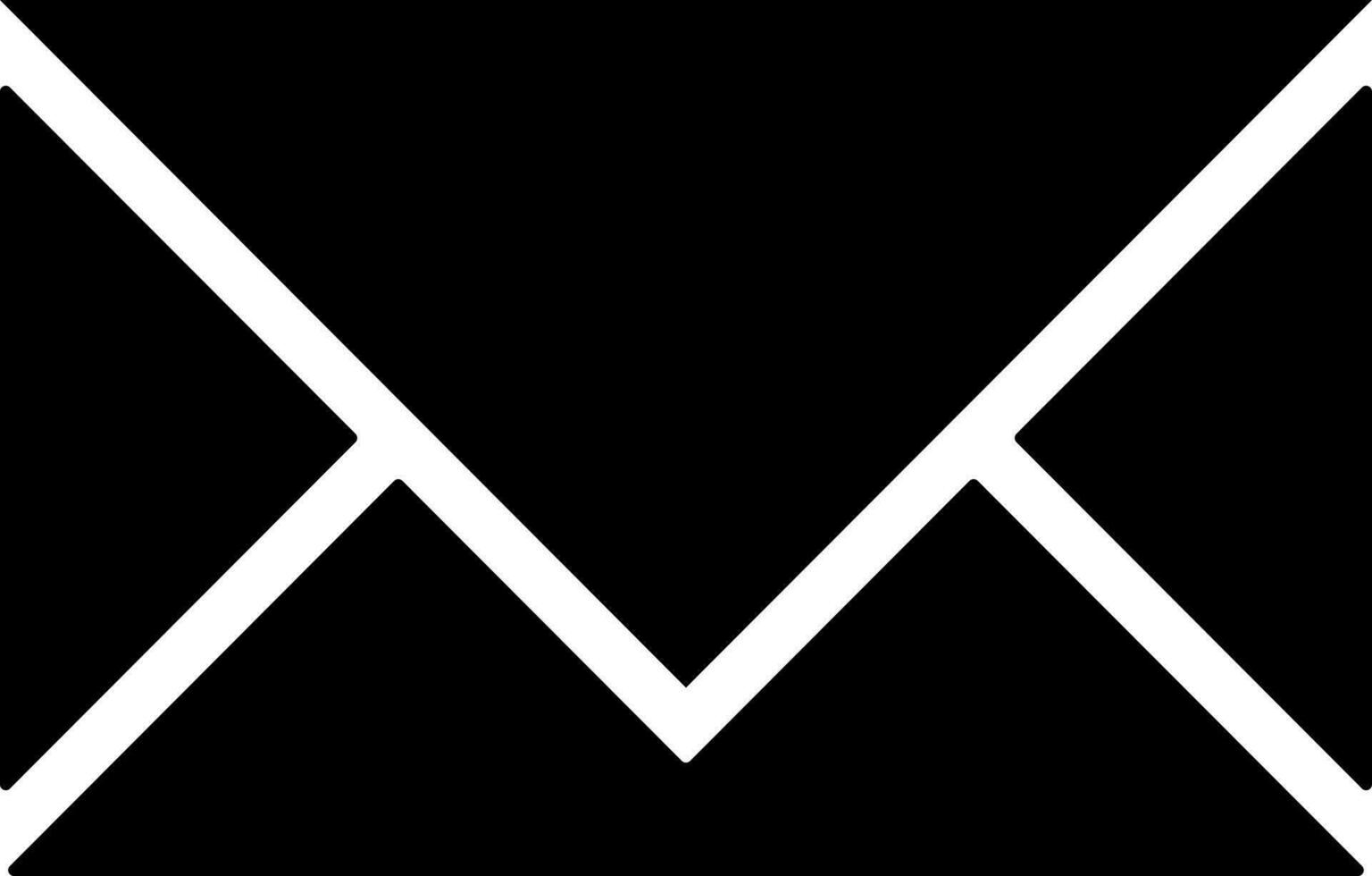 Mail envelpe icon in glyph style. vector